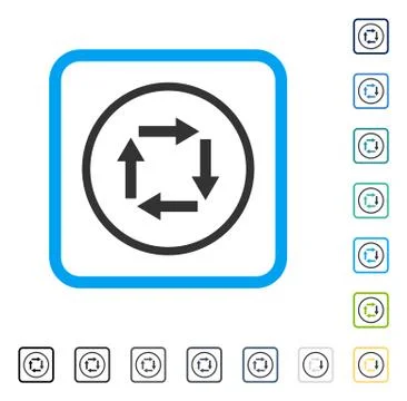 Circulation Arrows Framed Vector Icon Stock Illustration