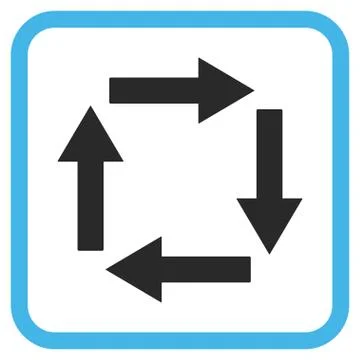 Circulation Arrows Glyph Icon In a Frame Stock Illustration