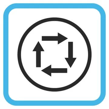 Circulation Arrows Glyph Icon In a Frame Illustrazione stock