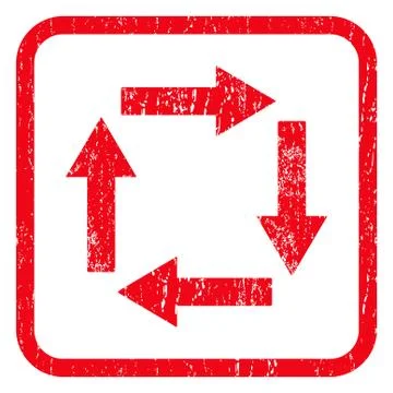 Circulation Arrows Icon Rubber Stamp 스톡 일러스트