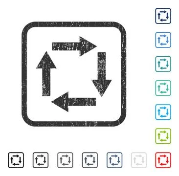 Circulation Arrows Icon Rubber Watermark 스톡 일러스트