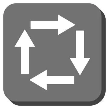 Circulation Arrows Rounded Square Glyph Icon 스톡 일러스트