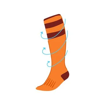 Circulation compression socks cartoon vector illustration Stock Illustration
