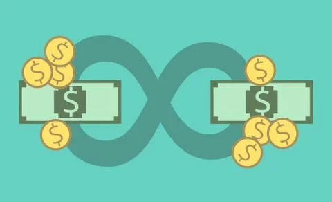 Circulation of money concept Stock Illustration