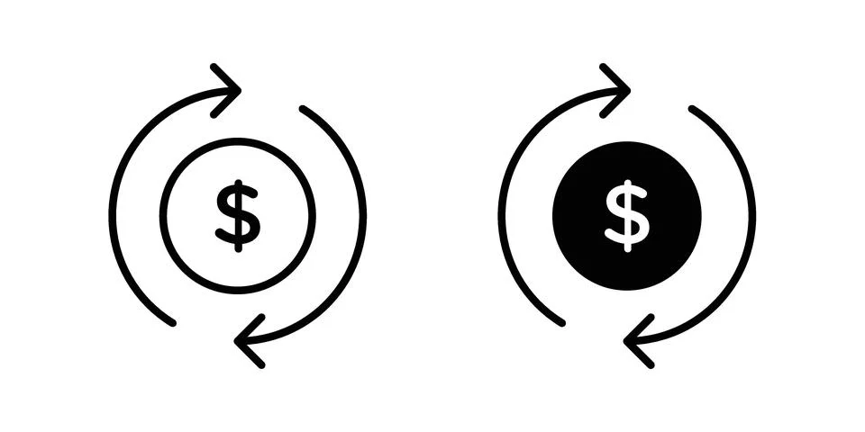 Circulation of money icon vector concepts, line and silhouette style イラスト素材