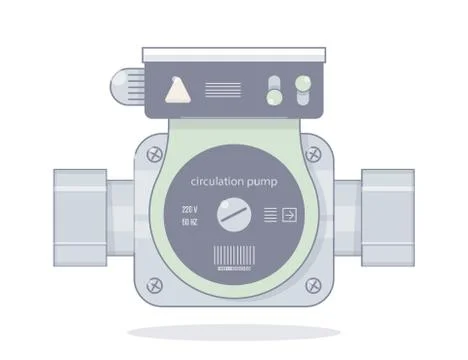 Circulation pump. Illustrations for the online store of plumbing. Isolated on Stock Illustration