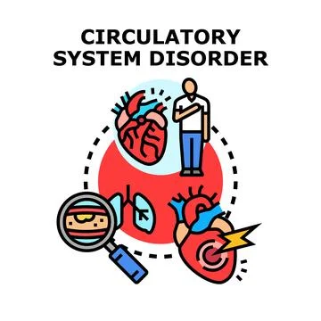 Circulatory system disorder causing heart problems Stock Illustration