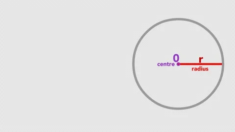 Circumference of circle is 2πr formula. function animation. Mathematics lesson. Stock-Footage 260839024