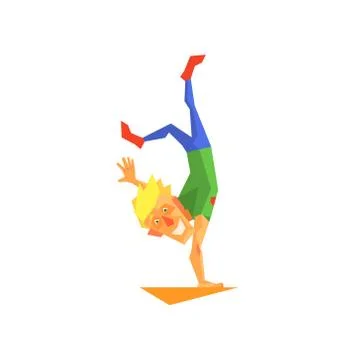Circus Acrobat Performing Stock Illustration