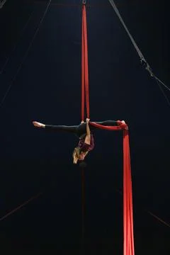 Circus acrobat practicing Stock Photos