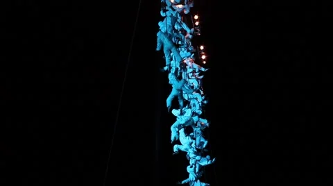 Circus acrobats perform double height Stock Footage 62196337