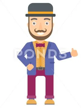 Circus actor giving thumb up vector illustration Stock Illustration