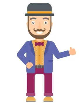 Circus actor giving thumb up vector illustration Stock Illustration