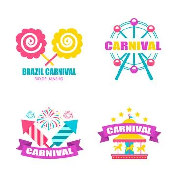 Circus amazing set of vector emblems, labels, logos and typographic stamps in Stock-Illustration