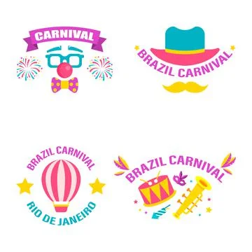 Circus amazing set of vector emblems, labels, logos and typographic stamps in Stock Illustration
