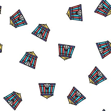 Circus in amusement park vector seamless pattern Stock Illustration
