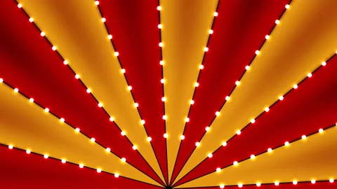Circus animated rotation looped background of red and gold lines stripe with Stock Footage