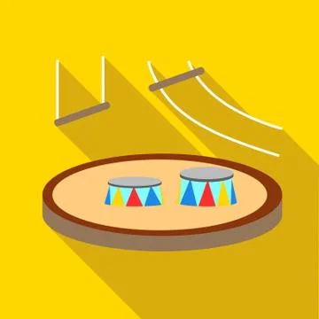 Circus arena icon, flat style Stock Illustration