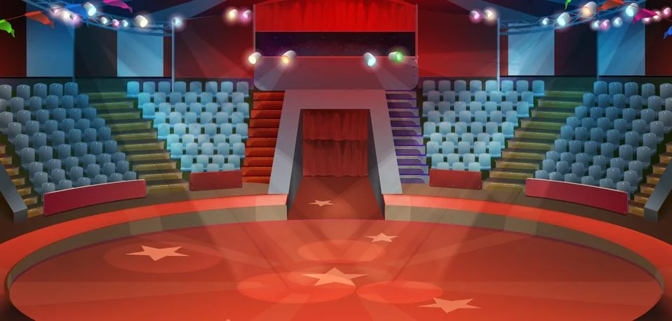 Circus arena, vector background Stock Illustration