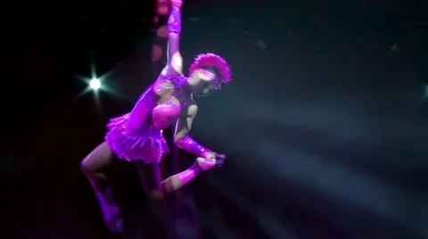 Circus artist in action Stock Footage