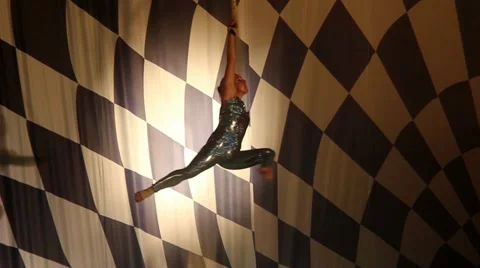 Circus Artist in Action- With rope Stock Footage 12450189