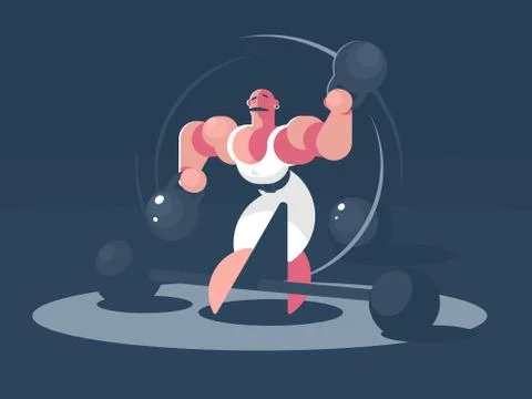 Circus athlete strongman Illustrazione stock
