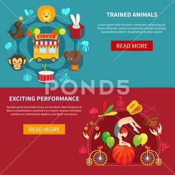 Circus banner set Stock Illustration