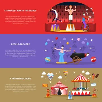Circus Banners Set イラスト素材