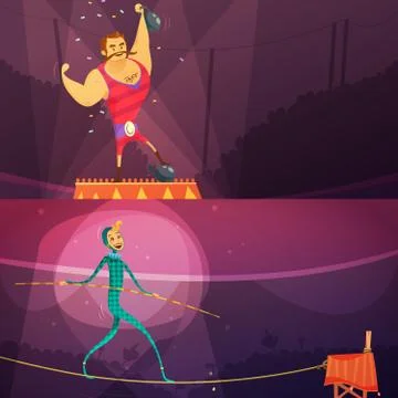 Circus Banners Set 库存插图