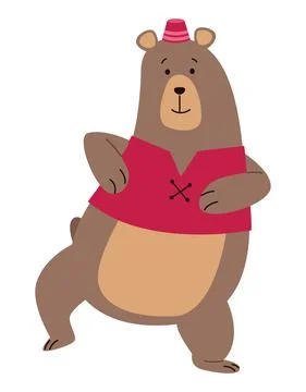 Circus bear dancing Stock Illustration