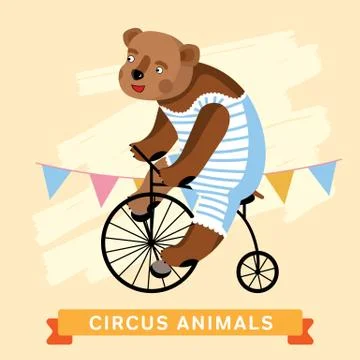 Circus Bear, vector animal series. Illustrazione stock