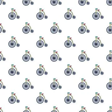 Circus bicycle pattern seamless Stock Illustration