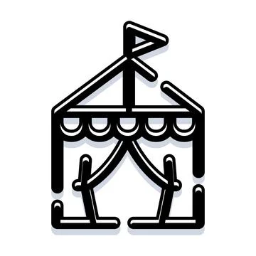 Circus big top tent structure icon concept Ilustração Stock