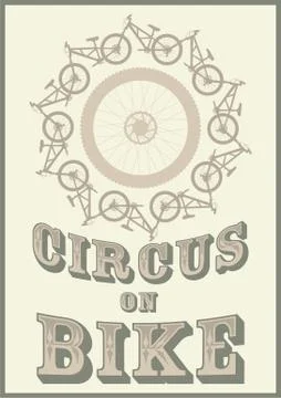 Circus on bike Stock Illustration