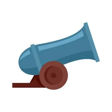 Circus cannon icon flat isolated Illustrazione stock
