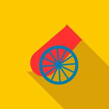 Circus cannon icon, flat style Illustrazione stock
