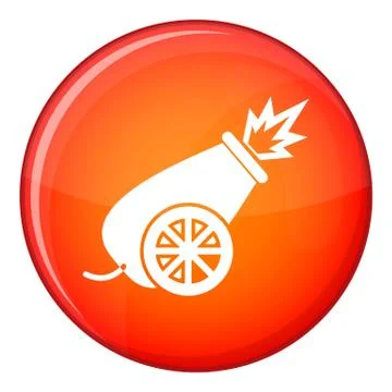 Circus cannon icon, flat style Illustrazione stock