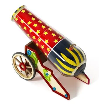 Circus cannon isolated on white background. 3D illustration Stock Illustration