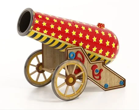 Circus cannon isolated on white background. 3D illustration Stock Illustration