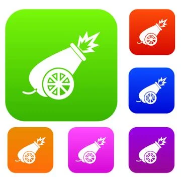 Circus cannon set collection Illustrazione stock