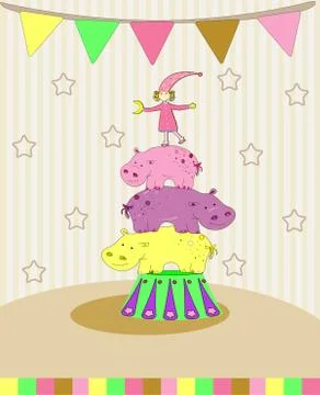 Circus card vector Stock Illustration