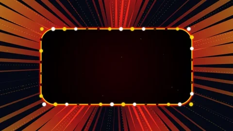 Circus carnival background with glowing marquee frame and light rays Stock Footage 337996108