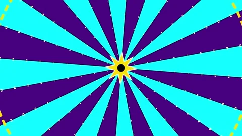 Circus carnival Background with retro sunburst animation featuring rotating Stock Footage 345641203
