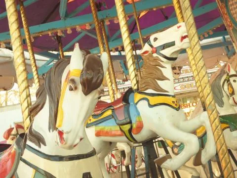 Circus Carousel Horses Foto stock