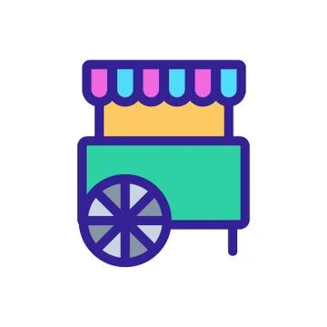 Circus cart icon vector. Isolated contour symbol illustration Иллюстрация