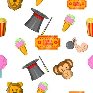 Circus chapiteau pattern, cartoon style Stock Illustration