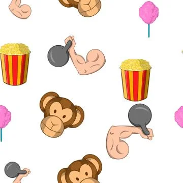 Circus chapiteau pattern, cartoon style Stock Illustration