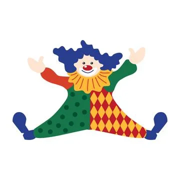 Circus chapito set. Vector characters of strongman, clown, juggler and magi.. Illustrazione stock