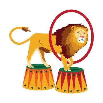 Circus chapito set. Vector characters of strongman, clown, juggler and magi.. Stock Illustration