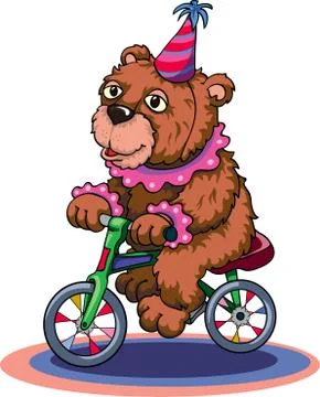 Circus, circus animals, bear, fun, show Stock Illustration